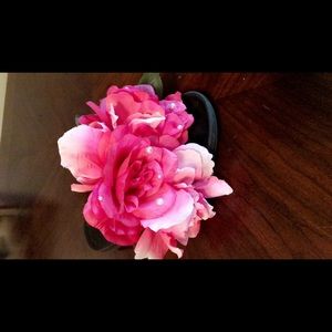 Sweet pea pink Flowers slippers